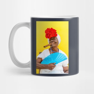 Cuban Woman, Portrait With Cigar Mug